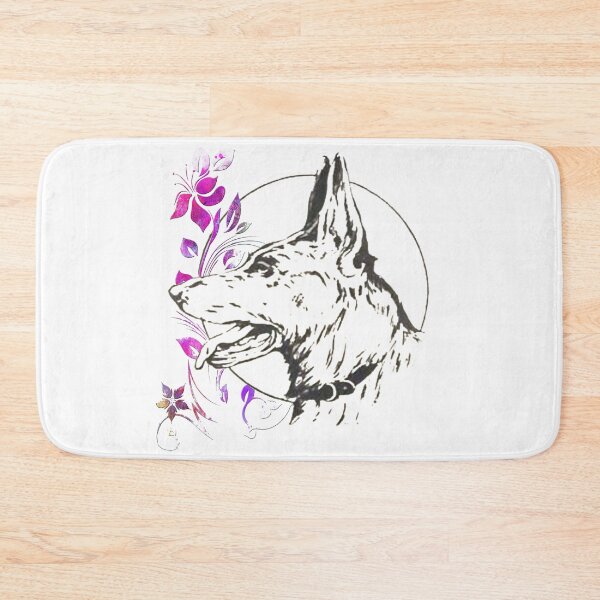 Item preview, German Shepherd Dog with Floral accent Illustration Simple Graphic Design designed and sold by JustincredibleT.