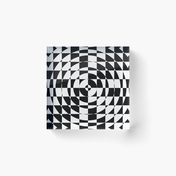 Item preview, Op Art Black and White Abstract Checkered Circles designed and sold by hyproinc.