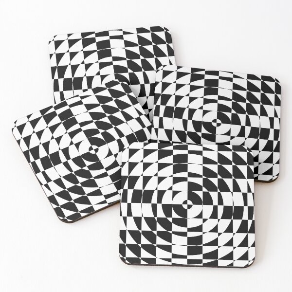 Item preview, Op Art Black and White Abstract Checkered Circles designed and sold by hyproinc.