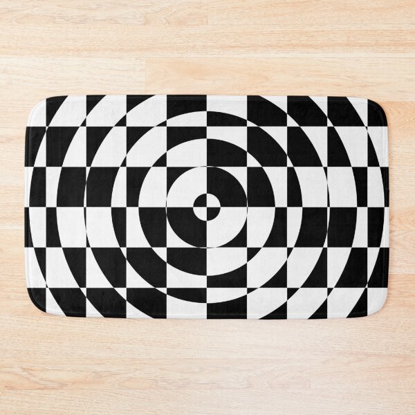 Item preview, Op Art Black and White Abstract Checkered Circles designed and sold by hyproinc.