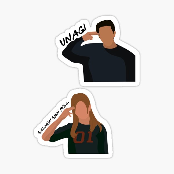 Ross y Rachel Unagi Pegatina