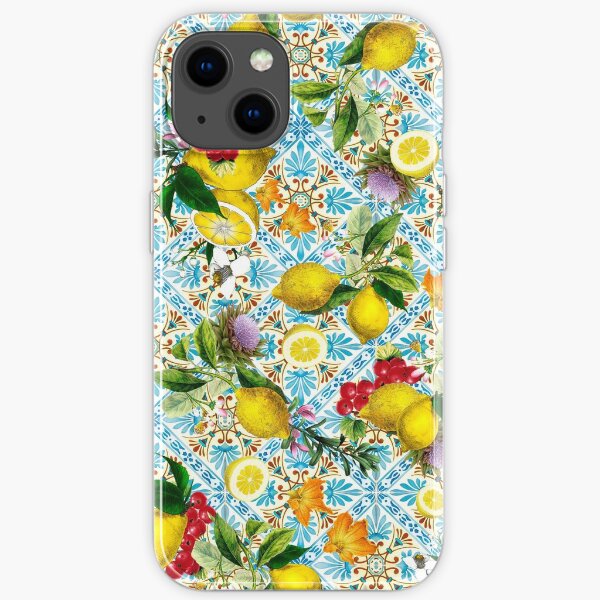 Sicilian lemons and romantic tiles cottagecore aesthetic iPhone Soft Case