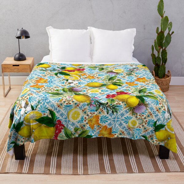 Item preview, Sicilian lemons and romantic tiles cottagecore aesthetic designed and sold by PG Illustration.