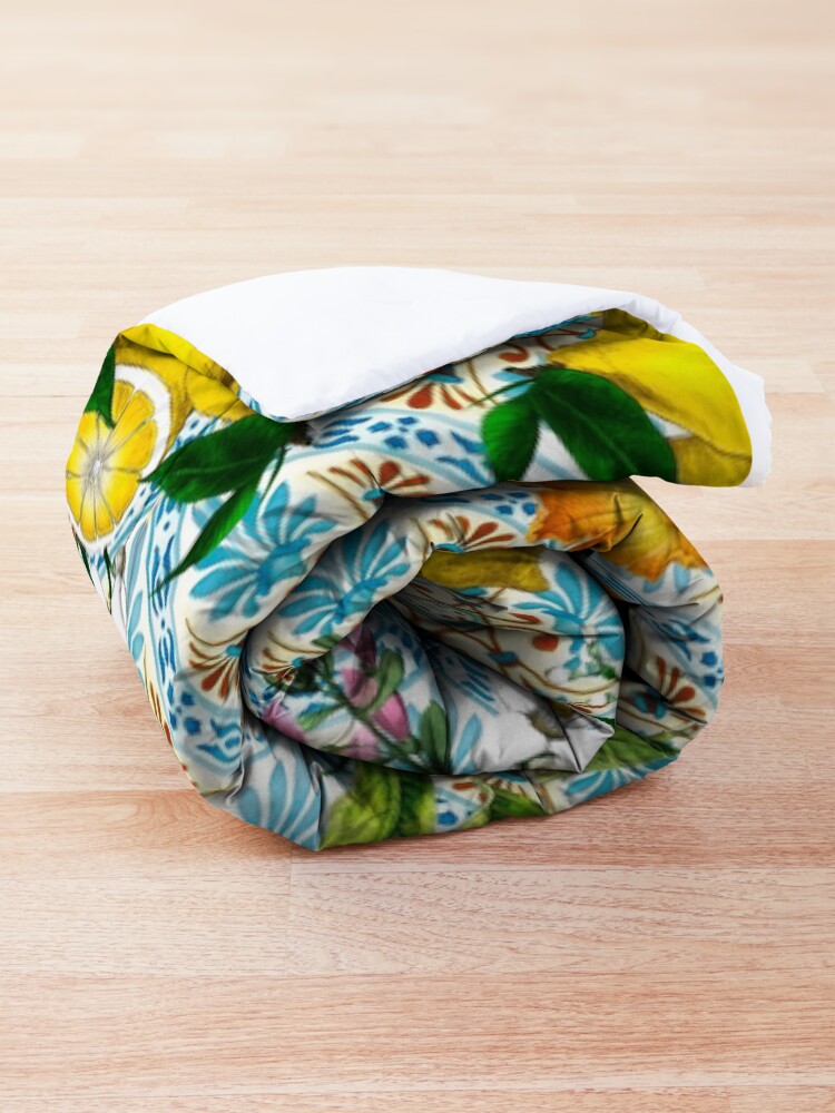 Alternate view of Sicilian lemons and romantic tiles cottagecore aesthetic Comforter