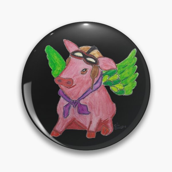 Item preview, Aviator Pig with Hat, Scarf, and Wings Transparent Background designed and sold by AliCatOriginals.