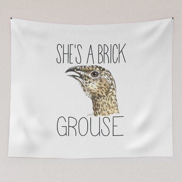 Item preview, She's a Brick Grouse (Greater Sage Grouse) designed and sold by LauraWolfArtist.