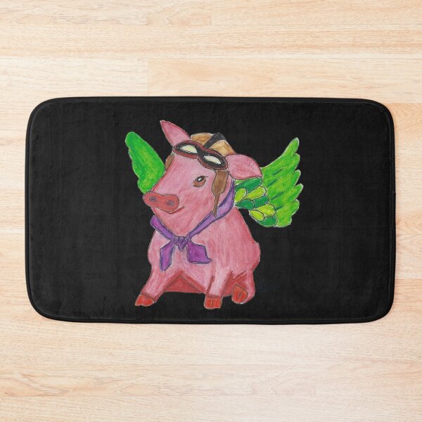 Item preview, Aviator Pig with Hat, Scarf, and Wings Transparent Background designed and sold by AliCatOriginals.