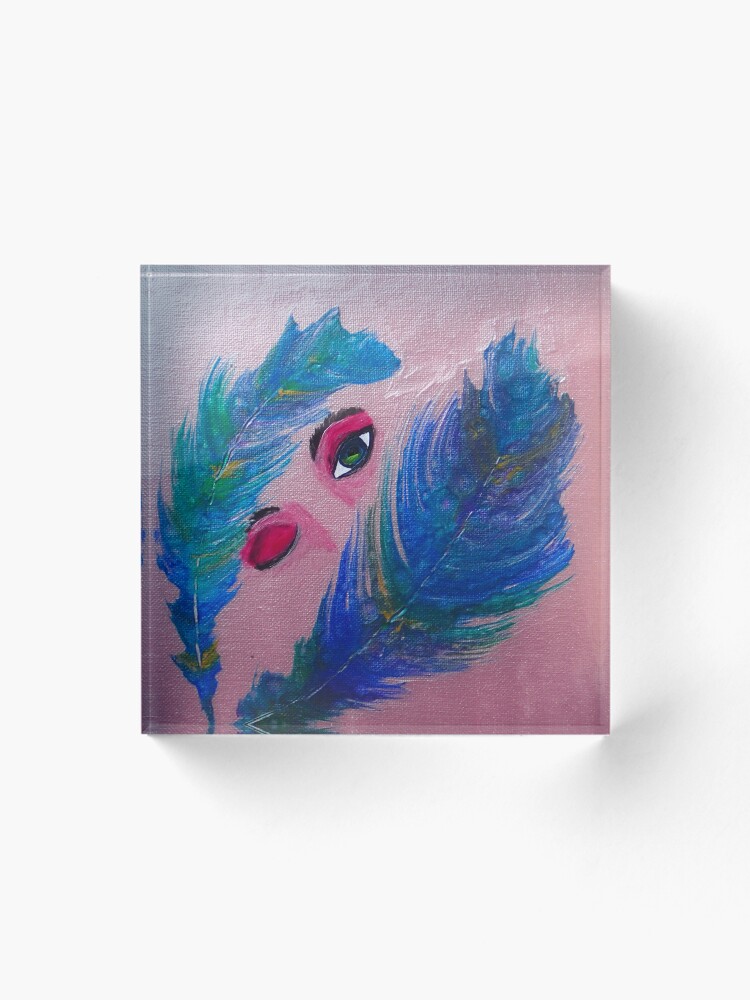 Thumbnail 1 of 5, Acrylic Block, Feathers designed and sold by RinaArling.