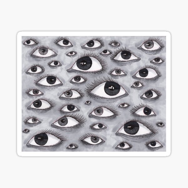 Gray Eyes Pattern Sticker