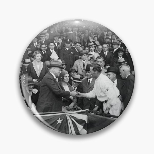 Item preview, President Hoover Receiving Baseball From Walter Johnson - 1931 designed and sold by warishellstore.