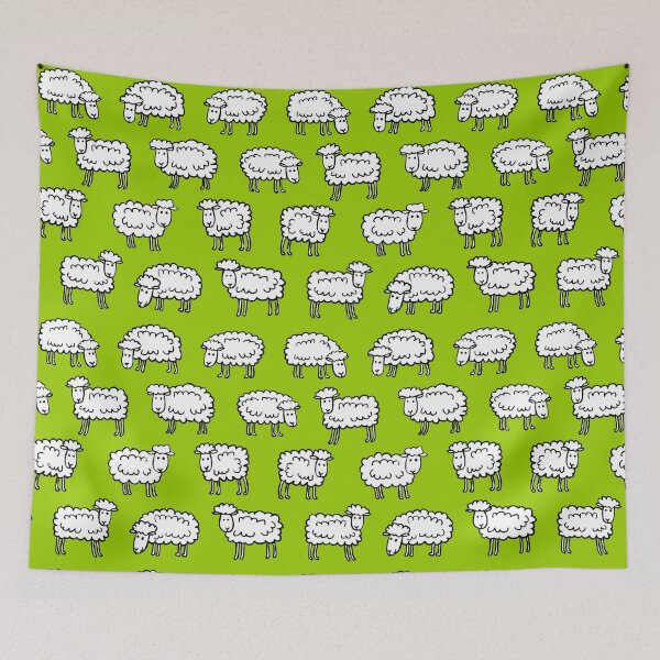 Item preview, Sheep Pattern - Black White and Green designed and sold by Artberry.