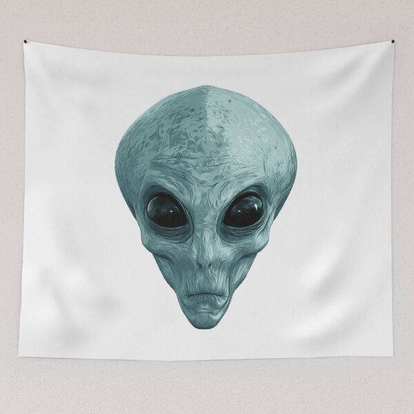 Item preview, Alien Ufo Portrait grey green designed and sold by PeterADesign.