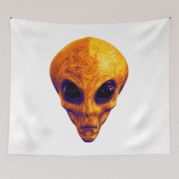 Item preview, Alien Ufo Portrait orange violet designed and sold by PeterADesign.