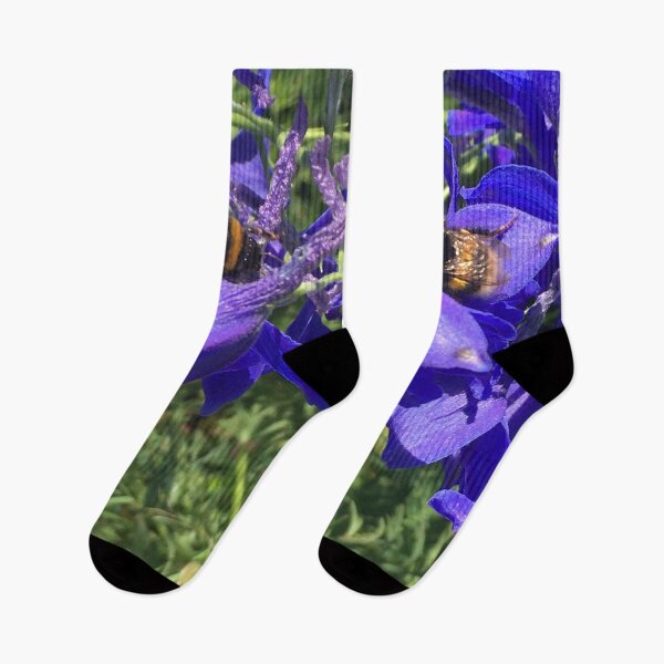 Item preview, Summertime Bumblebees in the Deep Delphinium Indigo Blue designed and sold by RoseAromas.