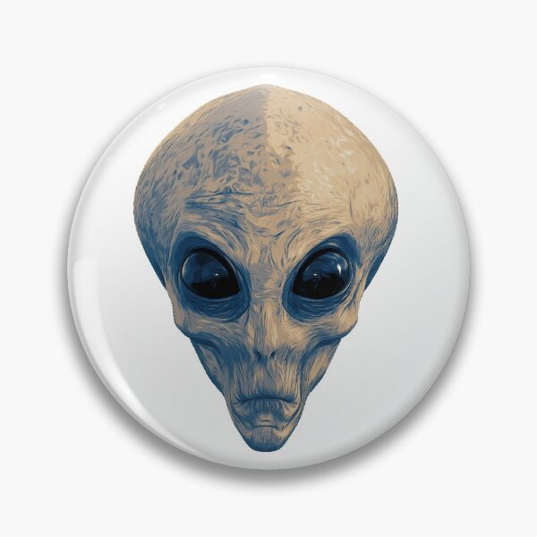 Item preview, Alien Ufo Portrait beige blue for alien lover designed and sold by PeterADesign.