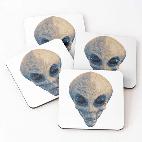 Item preview, Alien Ufo Portrait beige blue for alien lover designed and sold by PeterADesign.