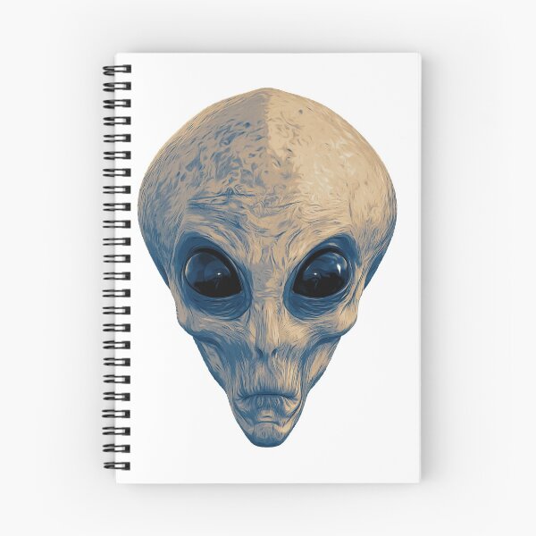 Item preview, Alien Ufo Portrait beige blue for alien lover designed and sold by PeterADesign.