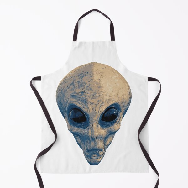 Item preview, Alien Ufo Portrait beige blue for alien lover designed and sold by PeterADesign.
