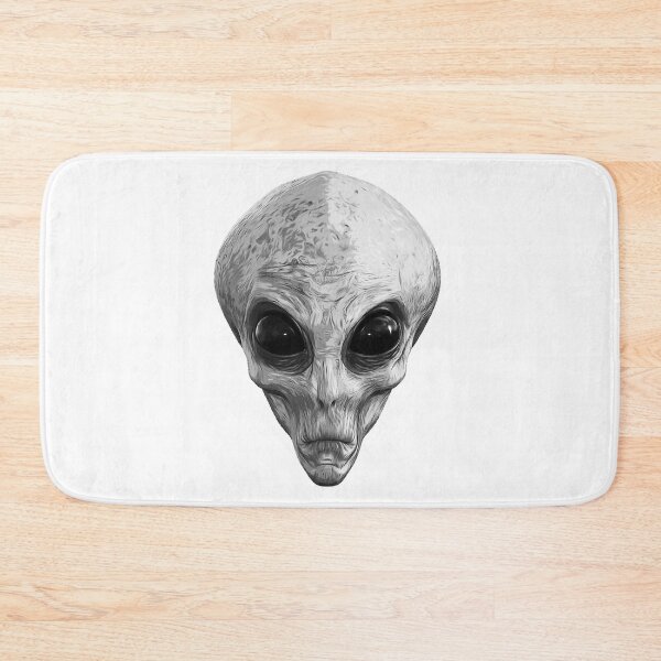 Item preview, Alien Ufo Portrait black and white designed and sold by PeterADesign.