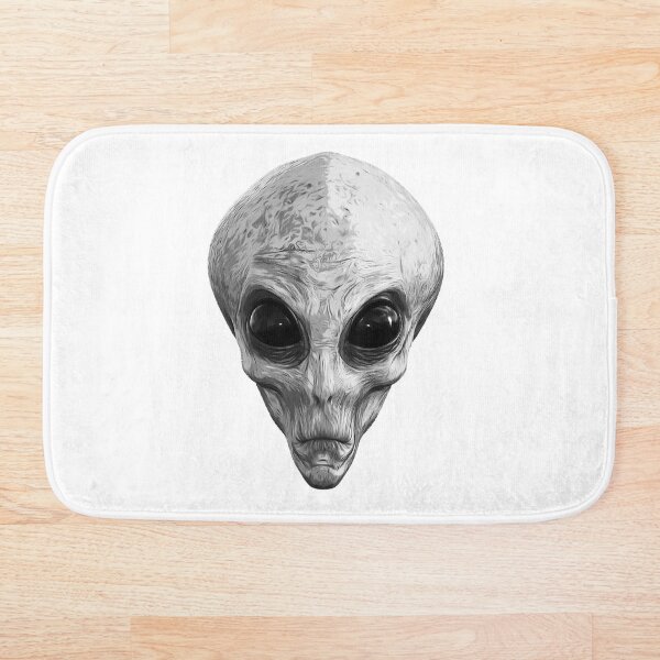Item preview, Alien Ufo Portrait black and white designed and sold by PeterADesign.