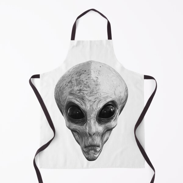 Item preview, Alien Ufo Portrait black and white designed and sold by PeterADesign.
