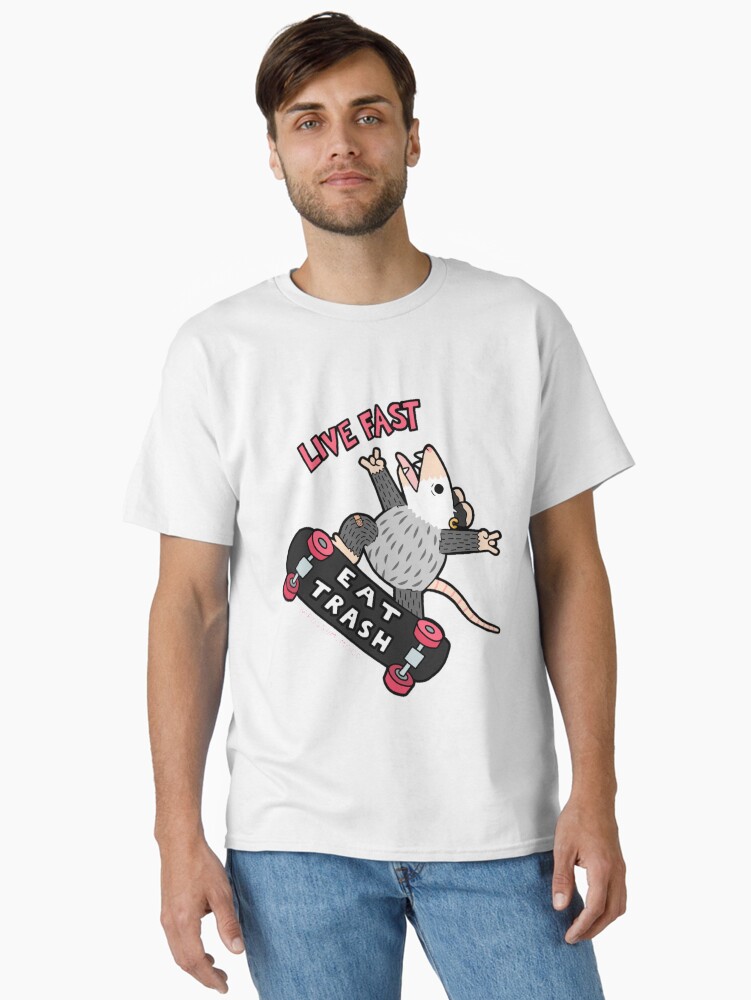 Thumbnail 1 of 7, Classic T-Shirt, Live Fast Eat Trash designed and sold by possum-mood.