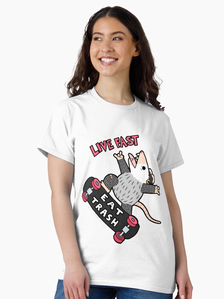 Thumbnail 2 of 7, Classic T-Shirt, Live Fast Eat Trash designed and sold by possum-mood.