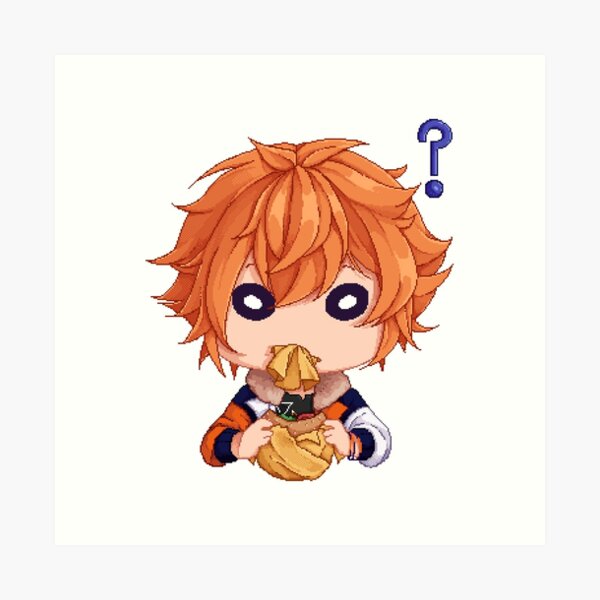 Beel chomping on a burger, peel included Art Print