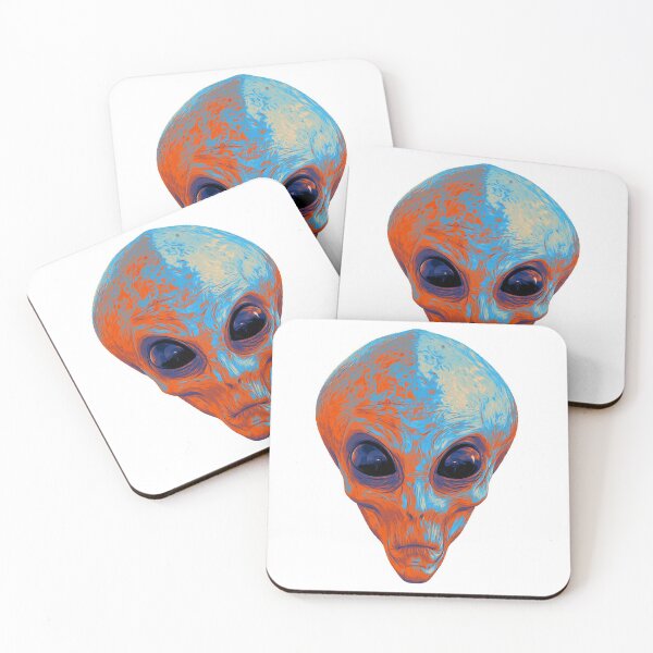 Item preview, Alien Ufo Portrait teal and orange designed and sold by PeterADesign.