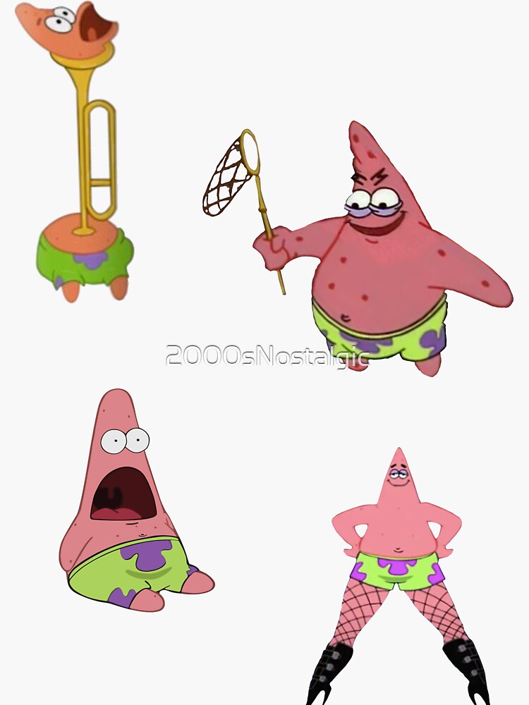 Patrick Star Meme Sticker Pack Pack Sticker For Sale By Snostalgic Redbubble