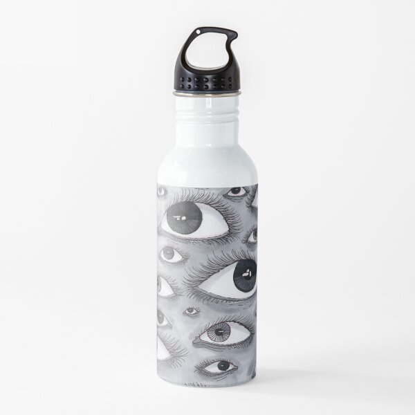 Gray Eyes Pattern Water Bottle