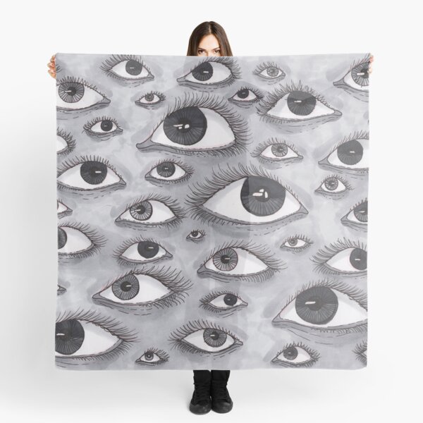 Gray Eyes Pattern Scarf