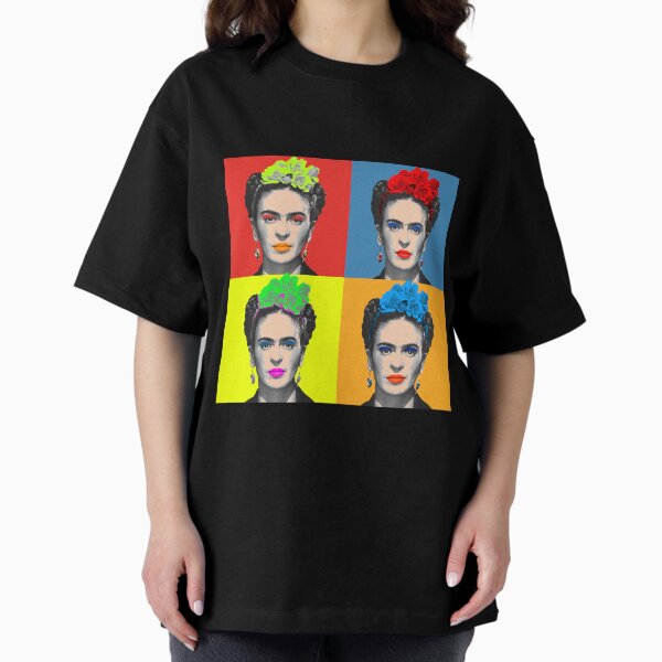 Frida Khalo "pop" portrait like in Andy Warhol paint! 2- colorful - digital paint by Iona Art Digital Oversized T-Shirt