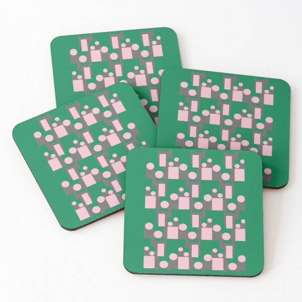 Item preview, Abstract Green Pink Pattern with Circles and Lines designed and sold by Sendreka.