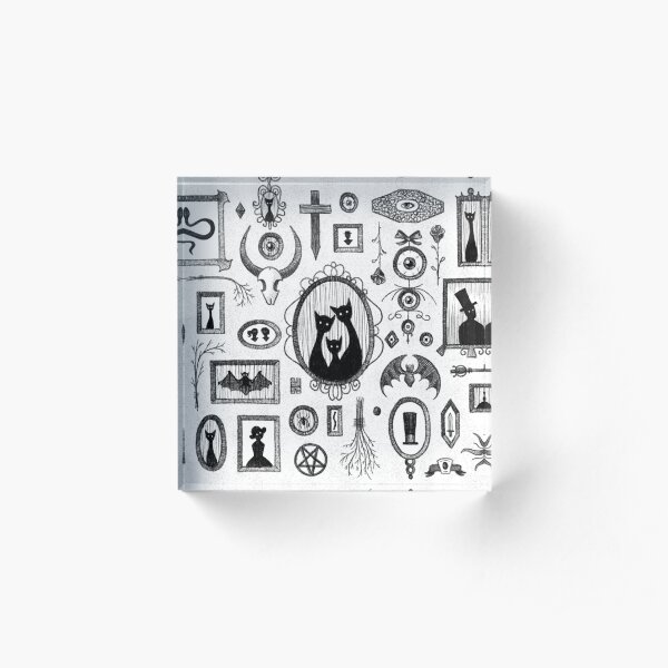 Goth Gallery Wall Pattern Acrylic Block
