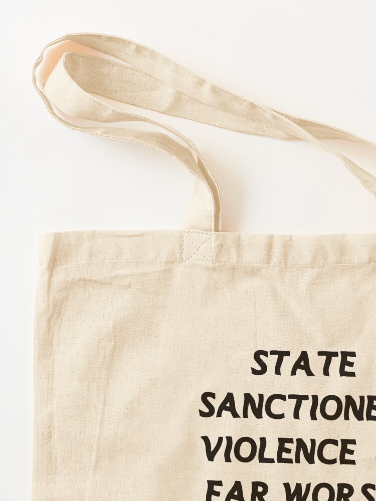 Alternate view of acab | state sanctioned violence is far worse than a little property damage Tote Bag
