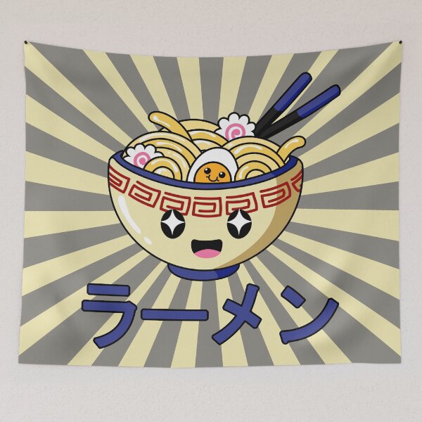 Item preview, Kawaii Bowl of Cute Ramen Blue designed and sold by Nossikko.