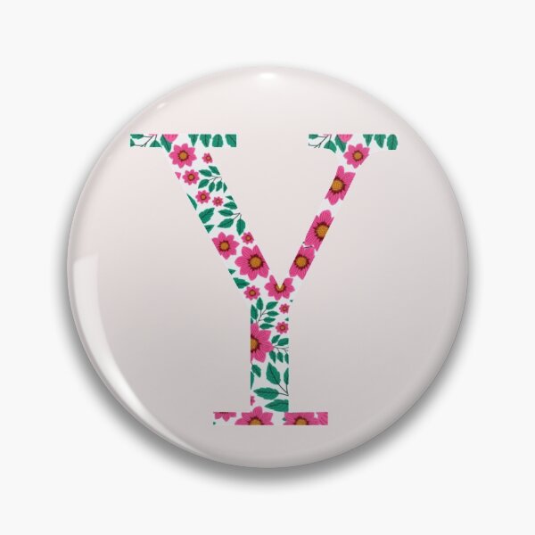 Item preview, Pink Floral Upsilon // Letter Y designed and sold by artbysydsyd.