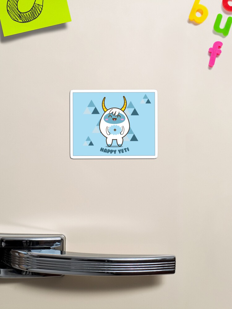 Happy Yeti Magnet for Sale by Sheila Gentry