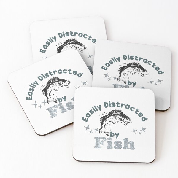 Item preview, Easily Distracted By Fish - Funny Fish and Distressed Effect Text Humor Gift Ideas  designed and sold by leo121687.
