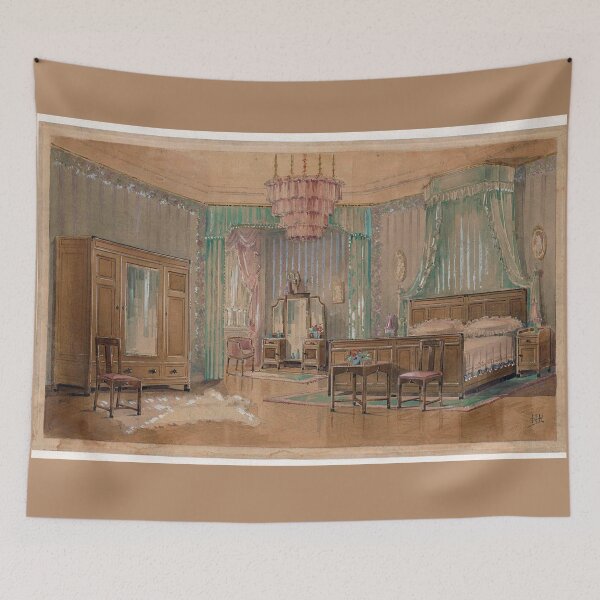 Item preview, European Interiors  Classic Watercolor Prints - Blue Bedroom designed and sold by dubcee.
