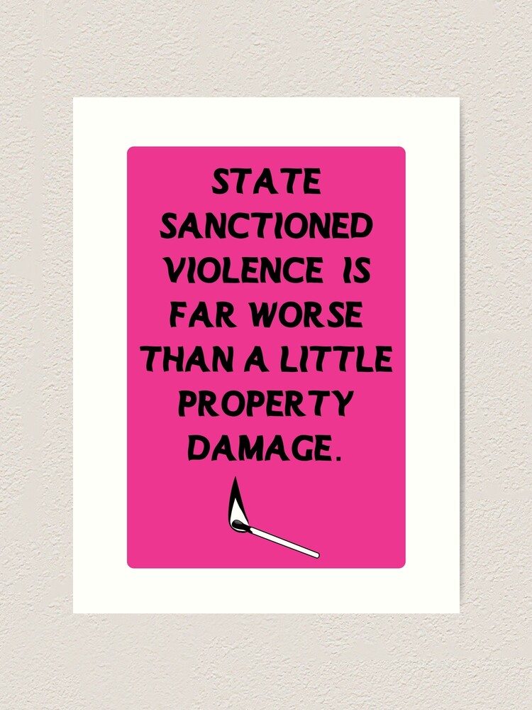 Alternate view of acab pink | state sanctioned violence is far worse than a little property damage Art Print