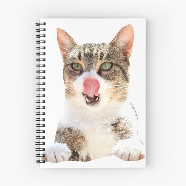 Item preview, hungry cat smacking its lips, cat kisses designed and sold by Stephanie  Skeem.