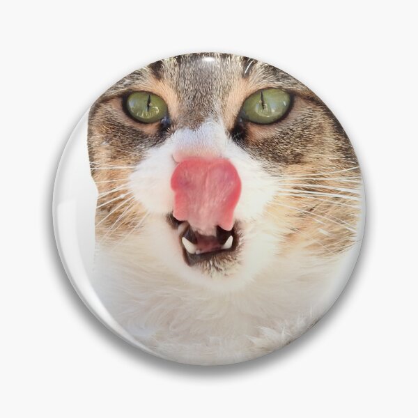 Item preview, hungry cat smacking its lips, cat kisses designed and sold by Stephanie  Skeem.