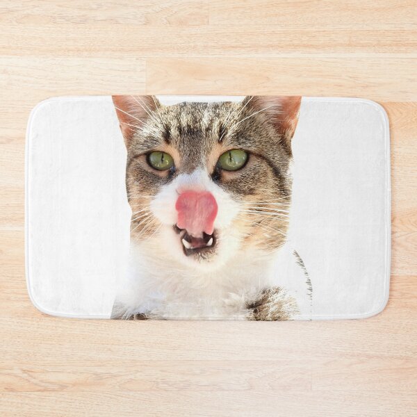 Item preview, hungry cat smacking its lips, cat kisses designed and sold by Stephanie  Skeem.