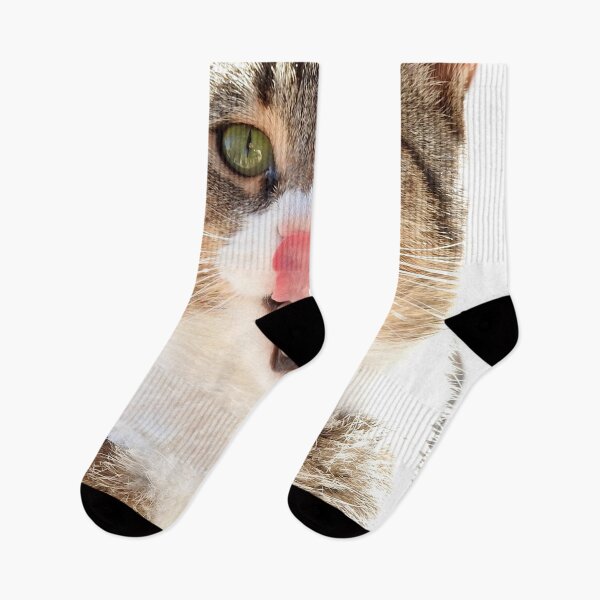 Item preview, hungry cat smacking its lips, cat kisses designed and sold by Stephanie  Skeem.