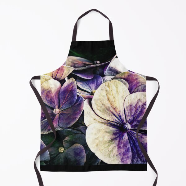 Item preview, Hortensia flowers in vintage grunge watercoloring style designed and sold by fuzzyfox.