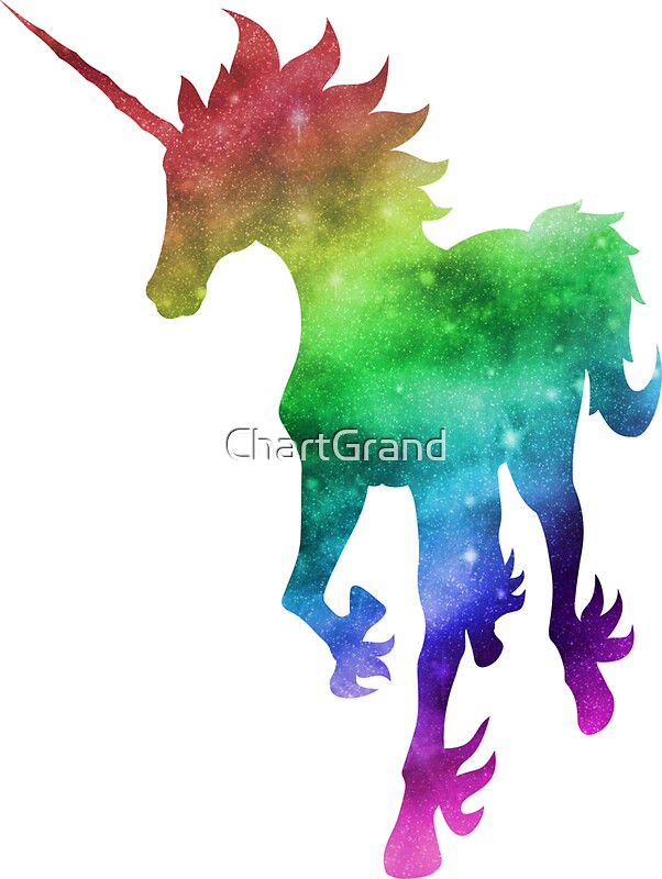 "Rainbow Galaxy Unicorn" Stickers by ChartGrand Redbubble