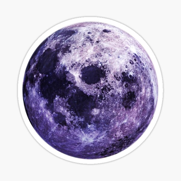 Aesthetic purple full moon  Sticker for Sale by creationwitch