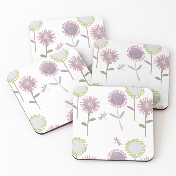 Item preview, My Happy Place abstract art - Simple Dragonfly and Cornflower Pattern designed and sold by Caroline Laursen.